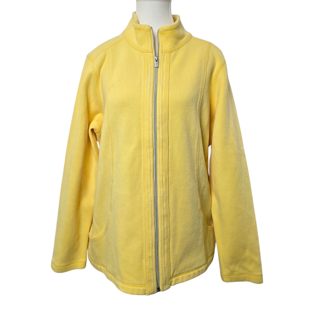 Tommy Bahama Butter Yellow Full Zip Jacket XL Women's Lightweight Spring Fall